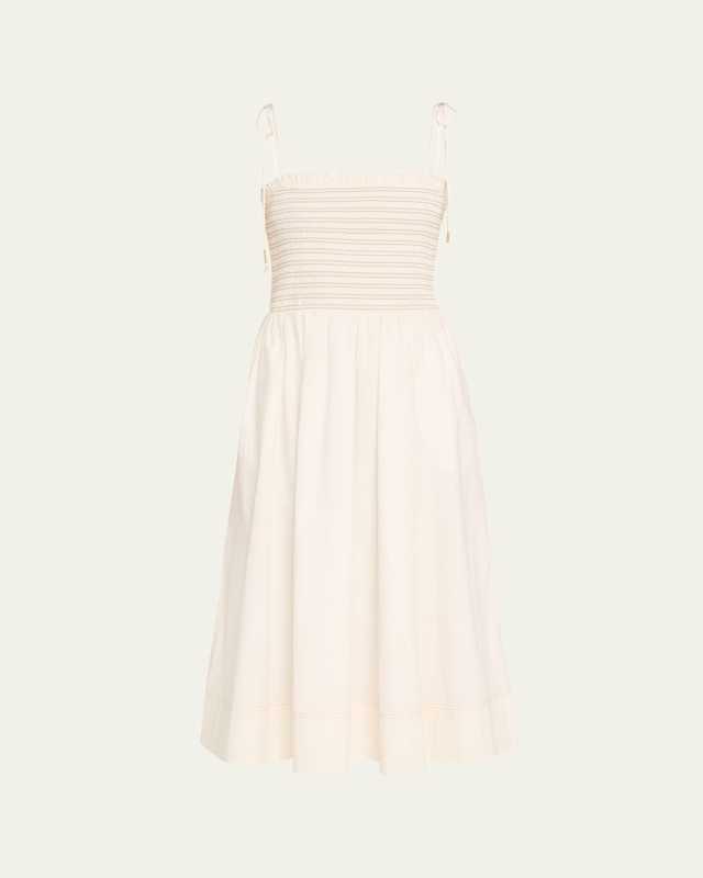 Kaela Smocked A-Line Midi Dress